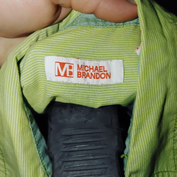 Mens Green Button Down Collard Dress Shirt - Picture 8 of 8